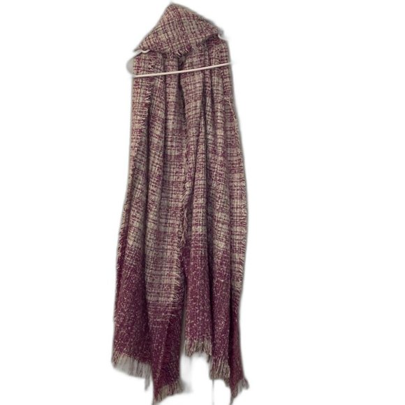 Steve Madden Scarf Purple Ombré Tweed Bouclé - Picture 2 of 3